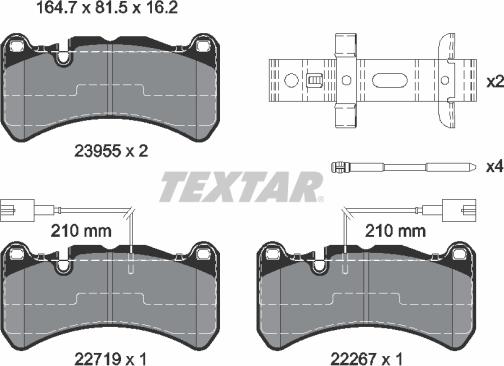 Textar 2395503 - Kit pastiglie freno, Freno a disco autozon.pro