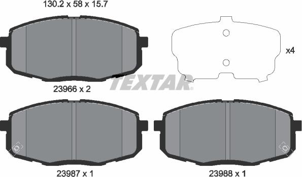 Textar 2396601 - Kit pastiglie freno, Freno a disco autozon.pro