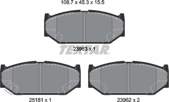 Textar 2396302 - Kit pastiglie freno, Freno a disco autozon.pro