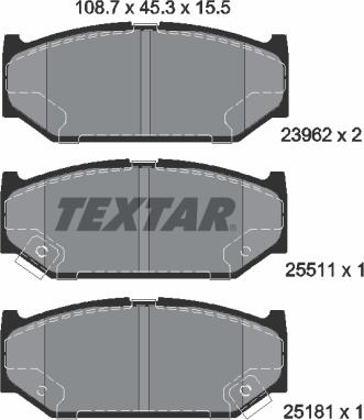 Textar 2396201 - Kit pastiglie freno, Freno a disco autozon.pro