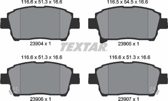 Textar 2390401 - Kit pastiglie freno, Freno a disco autozon.pro