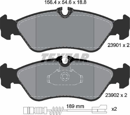 Textar 2390101 - Kit pastiglie freno, Freno a disco autozon.pro