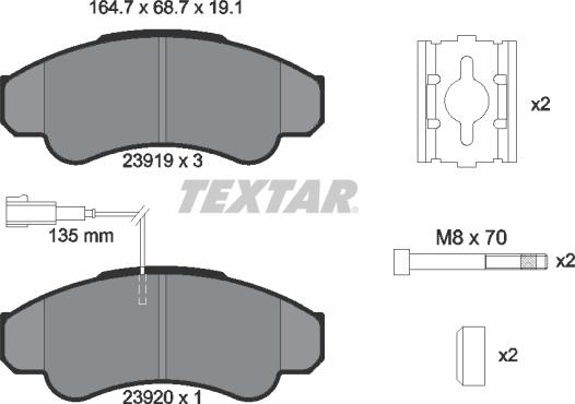 Textar 2391901 - Kit pastiglie freno, Freno a disco autozon.pro