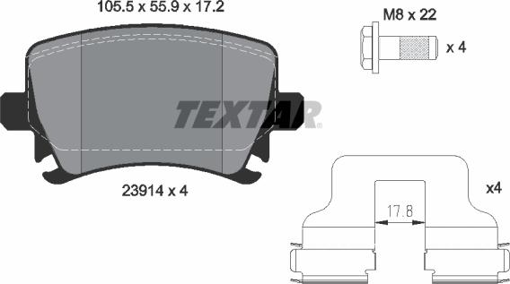 Textar 2391401 - Kit pastiglie freno, Freno a disco autozon.pro