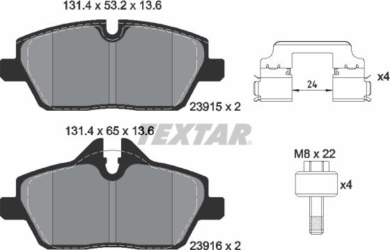 Textar 2391508 - Kit pastiglie freno, Freno a disco autozon.pro