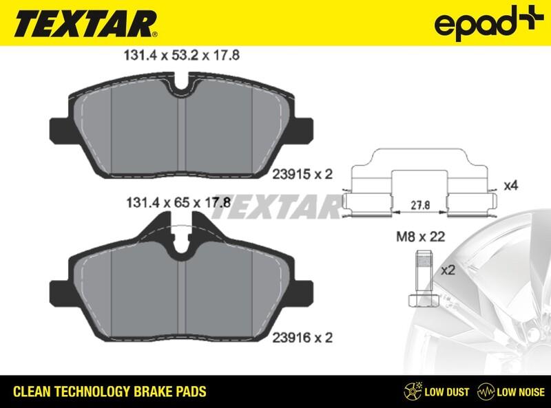 Textar 2391503CP - Kit pastiglie freno, Freno a disco autozon.pro