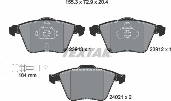 Textar 2391301 - Kit pastiglie freno, Freno a disco autozon.pro