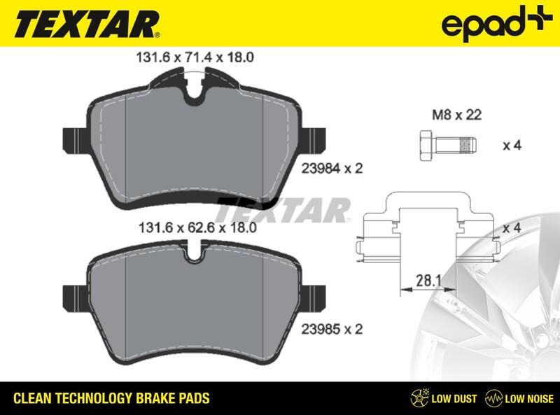 Textar 2398404CP - Kit pastiglie freno, Freno a disco autozon.pro