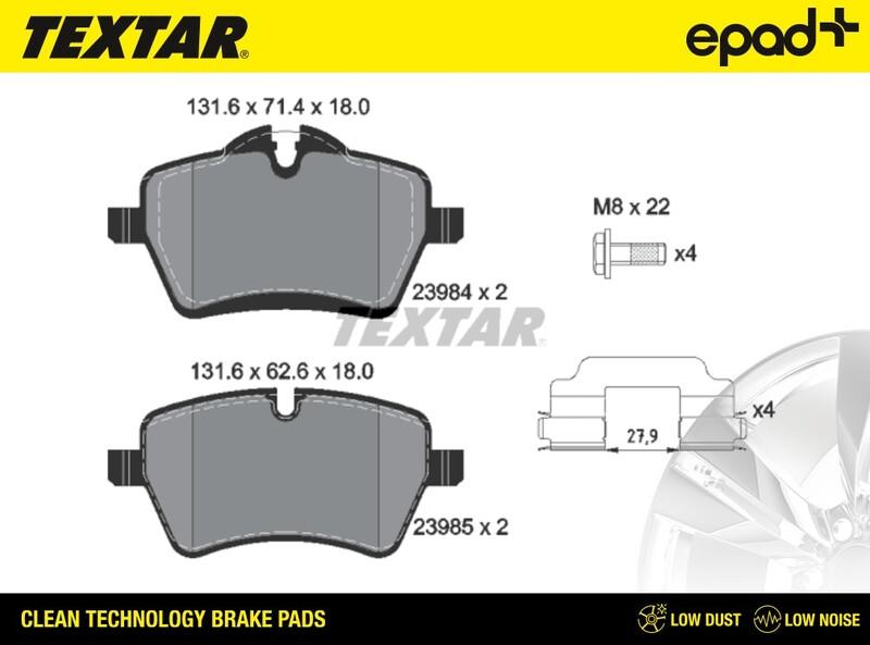 Textar 2398401CP - Kit pastiglie freno, Freno a disco autozon.pro