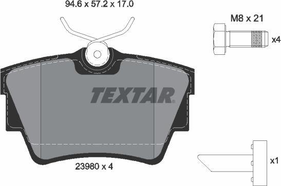 Textar 2398001 - Kit pastiglie freno, Freno a disco autozon.pro