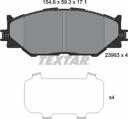 Textar 2398301 - Kit pastiglie freno, Freno a disco autozon.pro