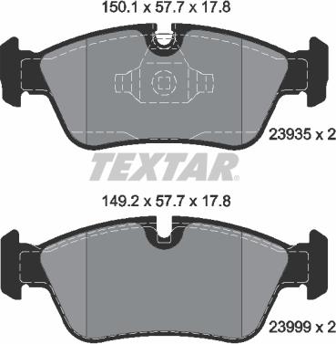 Textar 2393581 - Kit pastiglie freno, Freno a disco autozon.pro