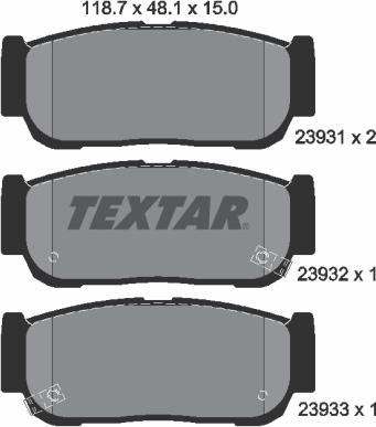 Textar 2393101 - Kit pastiglie freno, Freno a disco autozon.pro