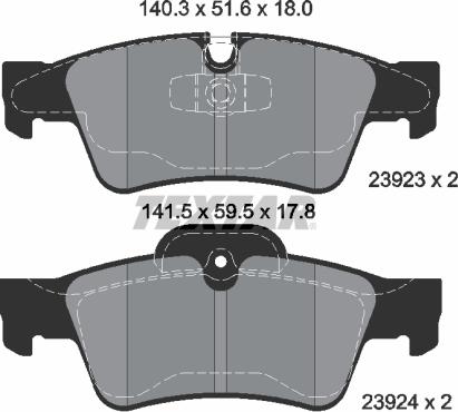 Textar 2392301 - Kit pastiglie freno, Freno a disco autozon.pro