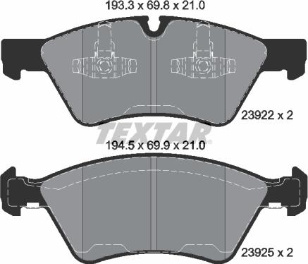 Textar 2392201 - Kit pastiglie freno, Freno a disco autozon.pro