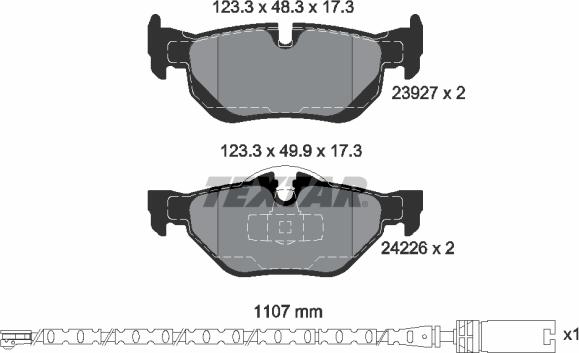 Textar 2392707 - Kit pastiglie freno, Freno a disco autozon.pro