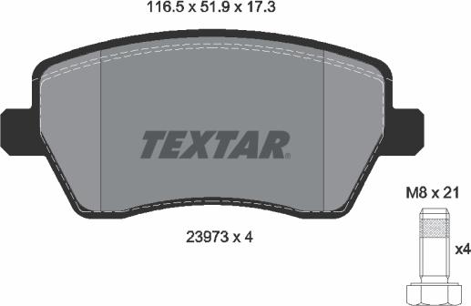 Textar 2397301 - Kit pastiglie freno, Freno a disco autozon.pro