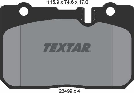 Textar 2349901 - Kit pastiglie freno, Freno a disco autozon.pro