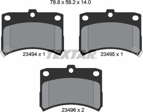 Textar 2349402 - Kit pastiglie freno, Freno a disco autozon.pro