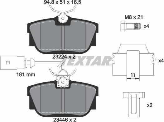 Textar 2344605 - Kit pastiglie freno, Freno a disco autozon.pro