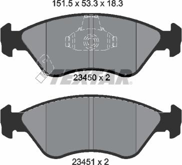 Textar 2345001 - Kit pastiglie freno, Freno a disco autozon.pro