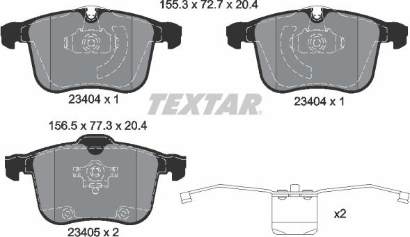 Textar 2340404 - Kit pastiglie freno, Freno a disco autozon.pro