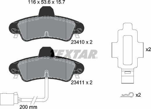 Textar 2341008 - Kit pastiglie freno, Freno a disco autozon.pro