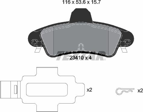 Textar 2341007 - Kit pastiglie freno, Freno a disco autozon.pro