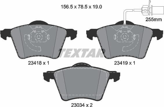 Textar 2341801 - Kit pastiglie freno, Freno a disco autozon.pro