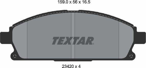 Textar 2342004 - Kit pastiglie freno, Freno a disco autozon.pro