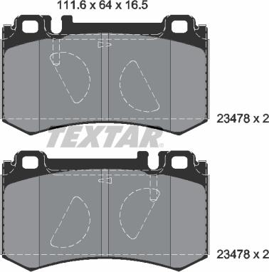 Textar 2347801 - Kit pastiglie freno, Freno a disco autozon.pro