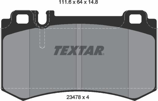 Textar 2347802 - Kit pastiglie freno, Freno a disco autozon.pro