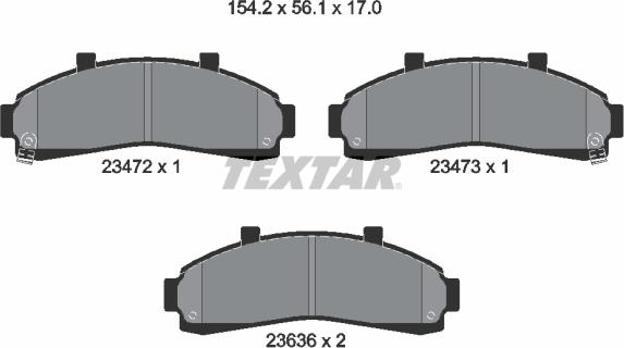 Textar 2347201 - Kit pastiglie freno, Freno a disco autozon.pro