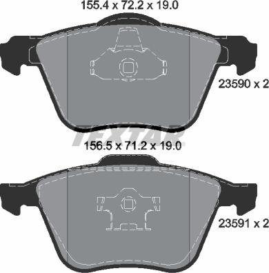 Textar 2359001 - Kit pastiglie freno, Freno a disco autozon.pro