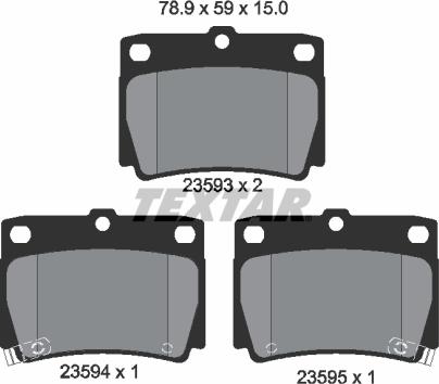 Textar 2359301 - Kit pastiglie freno, Freno a disco autozon.pro