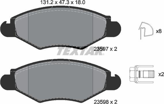 Textar 2359703 - Kit pastiglie freno, Freno a disco autozon.pro