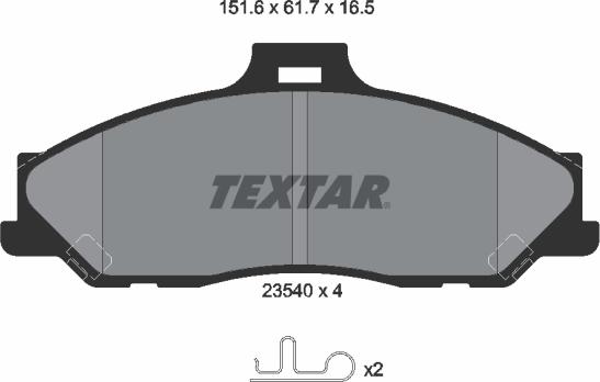 Textar 2354001 - Kit pastiglie freno, Freno a disco autozon.pro