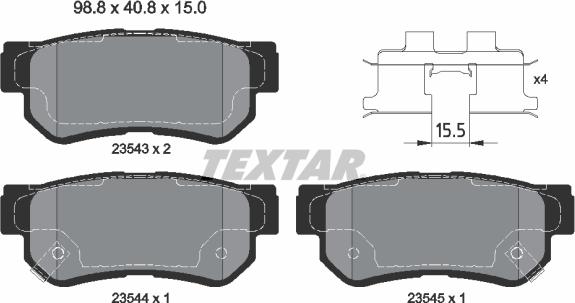 Textar 2354306 - Kit pastiglie freno, Freno a disco autozon.pro