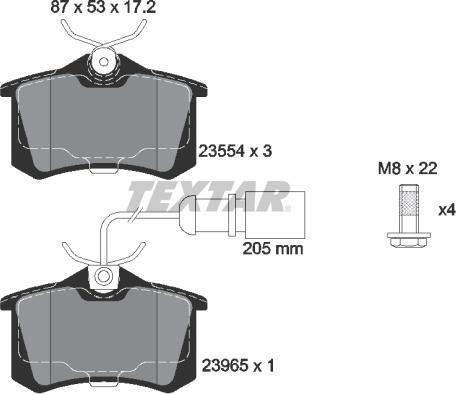 Textar 2355403 - Kit pastiglie freno, Freno a disco autozon.pro