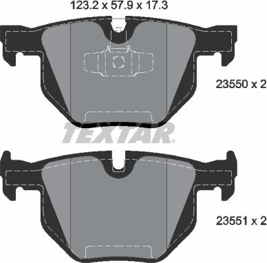 Textar 2355001 - Kit pastiglie freno, Freno a disco autozon.pro