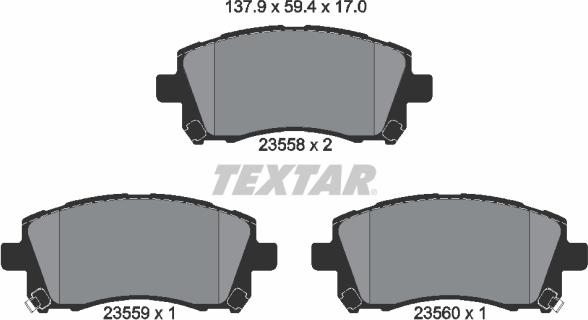 Textar 2355802 - Kit pastiglie freno, Freno a disco autozon.pro