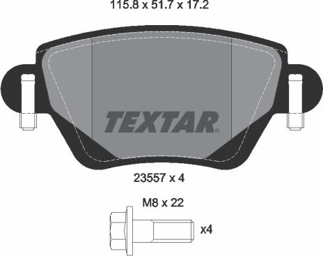 Textar 2355701 - Kit pastiglie freno, Freno a disco autozon.pro