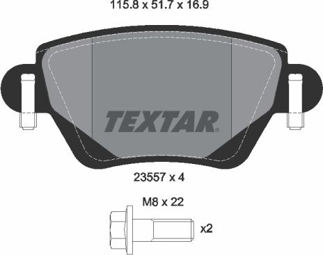 Textar 2355702 - Kit pastiglie freno, Freno a disco autozon.pro