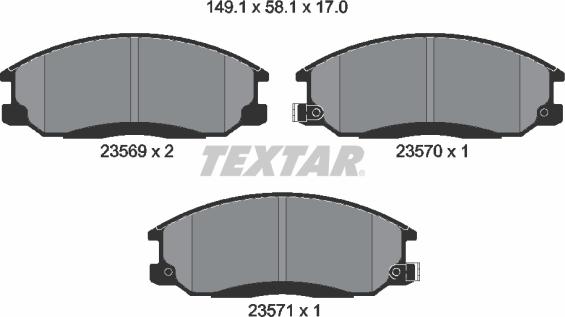 Textar 2356901 - Kit pastiglie freno, Freno a disco autozon.pro