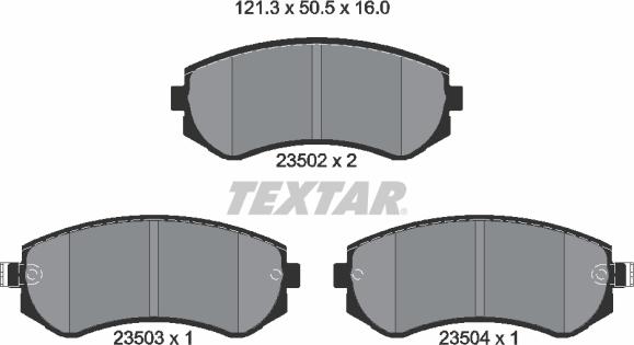 Textar 2350201 - Kit pastiglie freno, Freno a disco autozon.pro