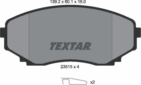 Textar 2351501 - Kit pastiglie freno, Freno a disco autozon.pro