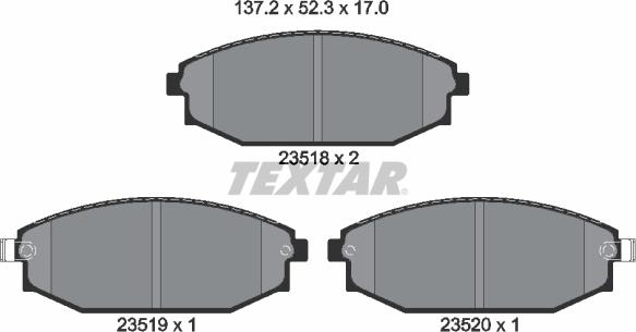 Textar 2351801 - Kit pastiglie freno, Freno a disco autozon.pro