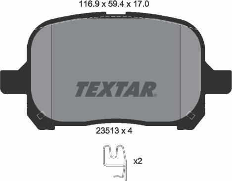 Textar 2351302 - Kit pastiglie freno, Freno a disco autozon.pro