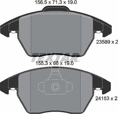 Textar 2358901 - Kit pastiglie freno, Freno a disco autozon.pro