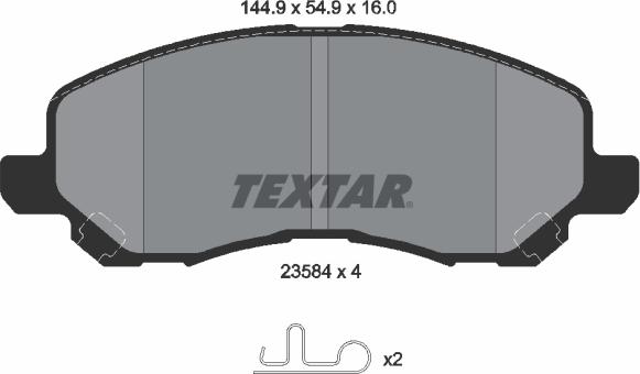 Textar 2358403 - Kit pastiglie freno, Freno a disco autozon.pro